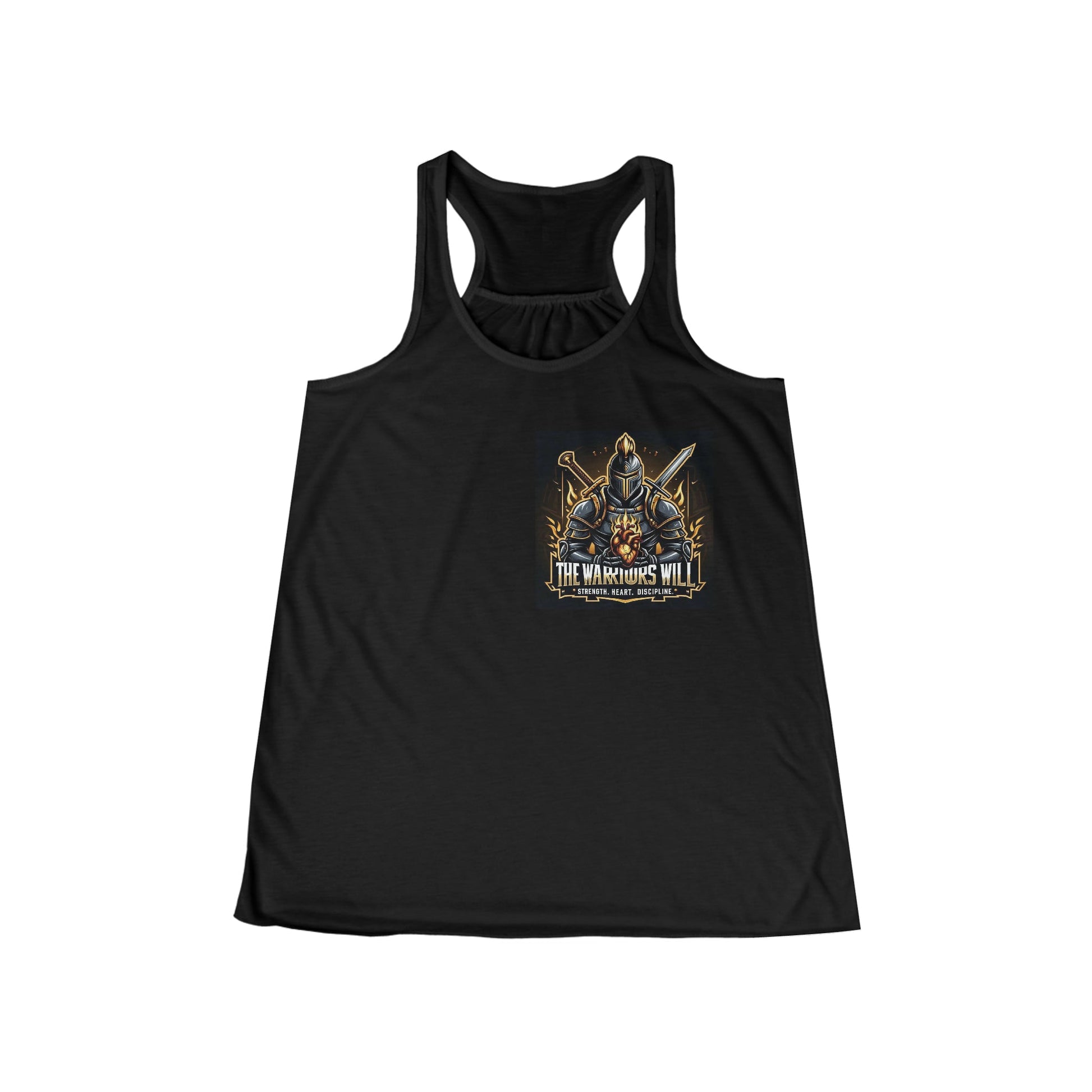 Women's Flowy Racerback Tank - The Warriors Will #Inspiration# #Discipline# #Train#