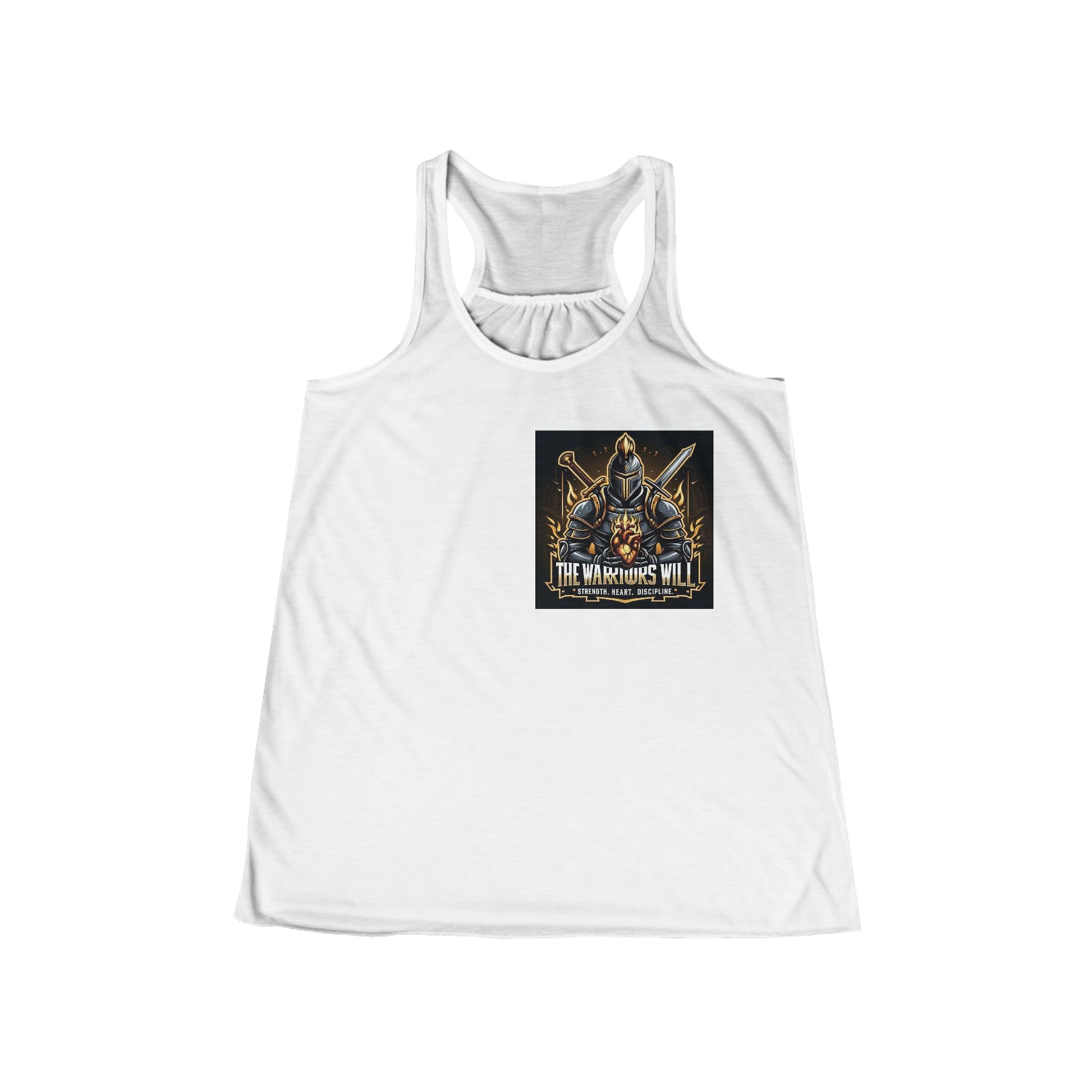 Women's Flowy Racerback Tank - The Warriors Will #Inspiration# #Discipline# #Train#